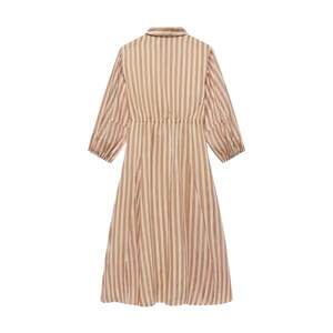 Mint Velvet Orange Stripe Wrap Midi Shirt Dress